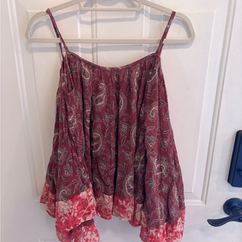 Denim & Supply Ralph Lauren Red Paisley Off-Shoulder Boho chic top - Picture 7 of 7